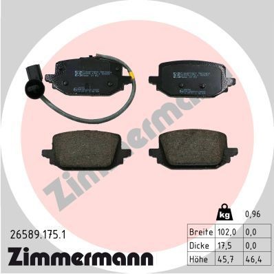Bremseklosser ZIMMERMANN 26589.175.1 Bremseklosser ZIMMERMANN 26589.175.1
