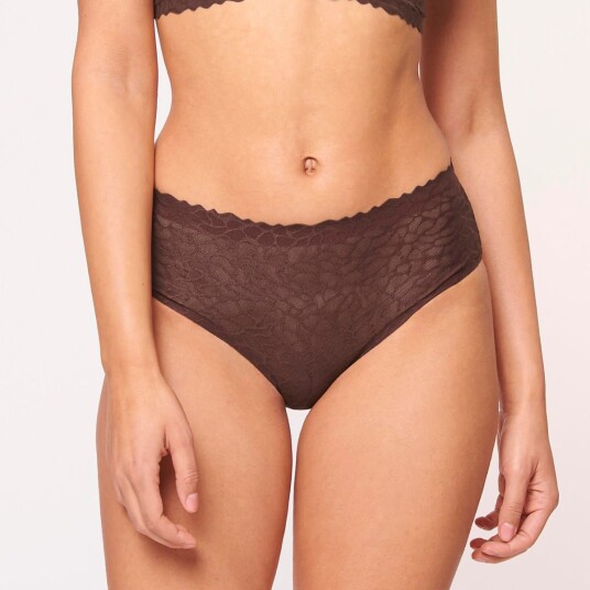 Sloggi Truser ZERO Feel Lace 2.0 High Waist Brief Brun Small Dame Sloggi Truser ZERO Feel Lace 2.0 High Waist Brief Brun Small Dame