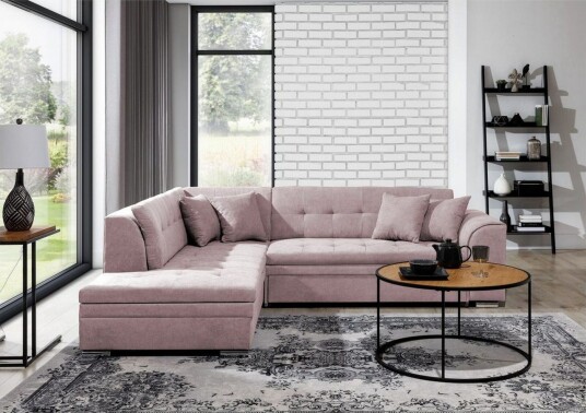 Seksjonssofa Eltap Pieretta 260x207x78 cm Soro 61 Rosa Venstre