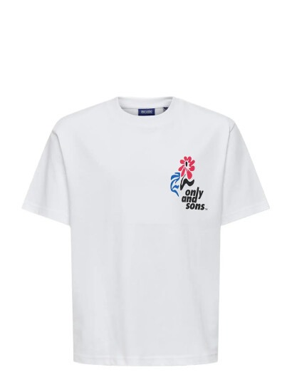 ONLY & SONS Osjfred Laurent Flow.  Rlx Ss Jrs Noos White 134 140