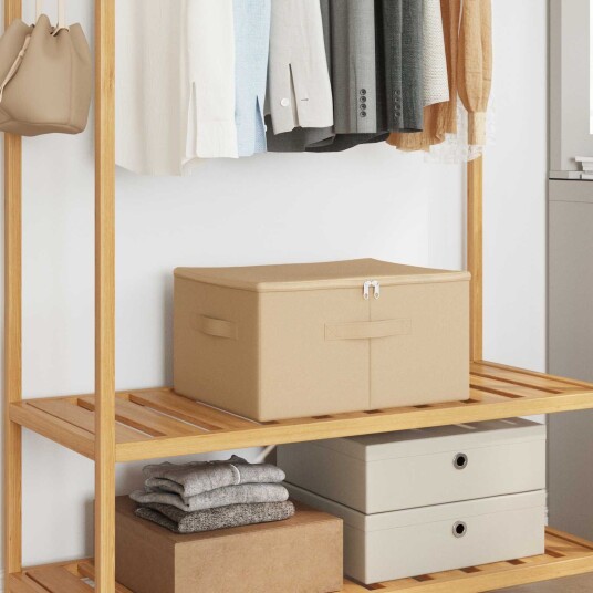 vidaXL Lagringsboks Krem 43 x 34 x 23 cm Ikke-vevd stoff vidaXL Lagringsboks Krem 43 x 34 x 23 cm Ikke-vevd stoff