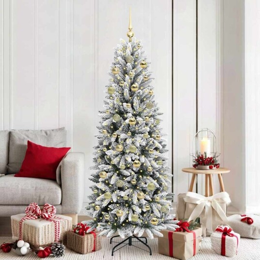 Kunstig juletre Hvit 73 x 73 x 180 cm PVC plast stål og PE