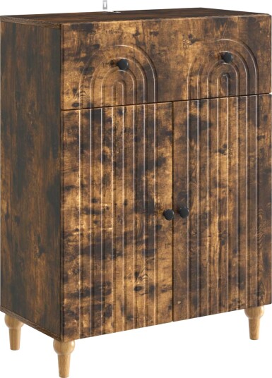 Serviesskap med skuff Røkt Eik 66 x 34,5 x 90 cm Konstruert tre Serviesskap med skuff Røkt Eik 66 x 34,5 x 90 cm Konstruert tre