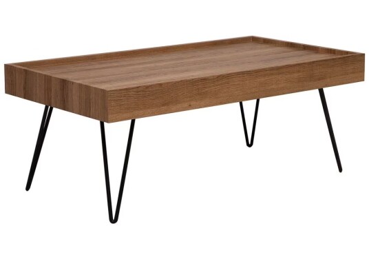 Beliani Sofabord Brunt Tre 100 x 60 cm Rektangulært Moderne Beliani Sofabord Brunt Tre 100 x 60 cm Rektangulært Moderne