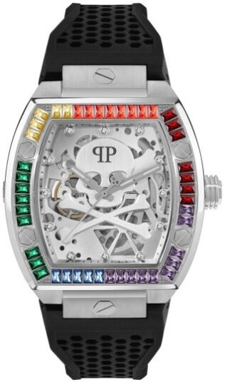 Philipp Plein Herreklokke PWBAA1423 The Skeleton Sølvfarget/Gummi Philipp Plein Herreklokke PWBAA1423 The Skeleton Sølvfarget/Gummi