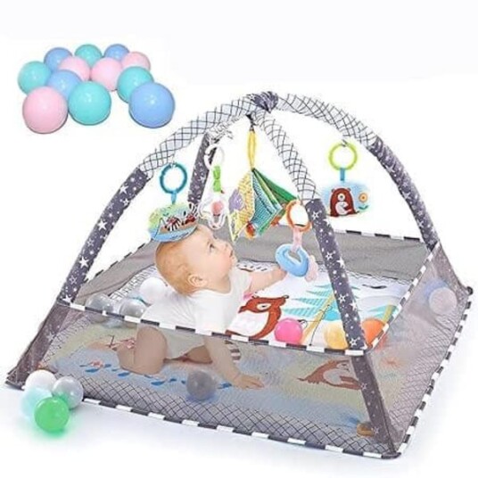 Baby Lekematte Baby Gym For 0 12 Måneder Grå