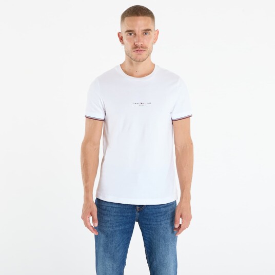Tommy Hilfiger Tommy Logo Tipped Tee - White - XL Tommy Hilfiger Tommy Logo Tipped Tee - White - XL