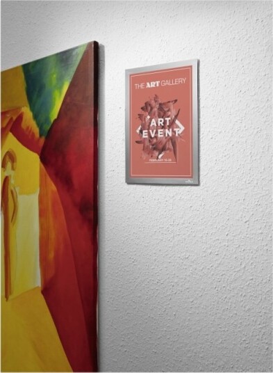 Durable Wallpaper   Displayramme   Veggmonterbar Overflatemontert   For A4   Magnetisk   Sølv