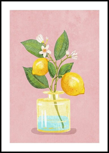 Lemon Bunch In Vase Plakat Plakat / 21x30cm Lemon Bunch In Vase Plakat Plakat / 21x30cm