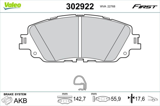 Bremseklosser VALEO 302922