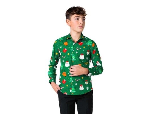 Oppo Merchandise Group B.v. Grøn Juleskjorte Til Teens Oppo Merchandise Group B.v. Grøn Juleskjorte Til Teens