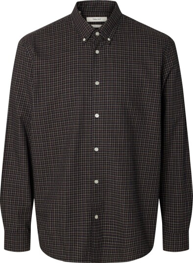 Selected Slmregcole Jay Melange Ls Shirt Noos   DARK SAPPHIRE   L
