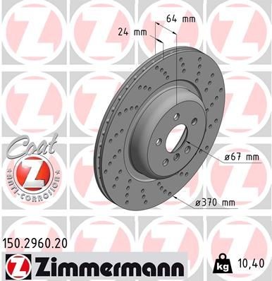 Bremseskive ZIMMERMANN 150.2960.20