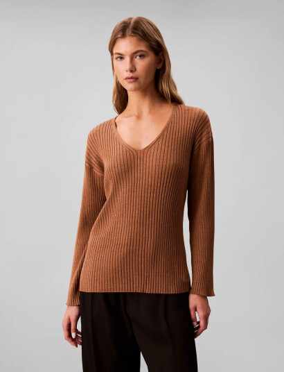 Calvin Klein Buran Rib Top - Brown - XS Calvin Klein Buran Rib Top - Brown - XS