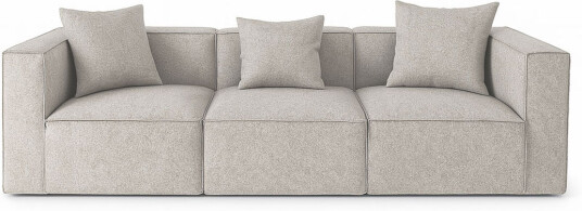 Box 3 personers sofa 3 pynteputer lysegrå.