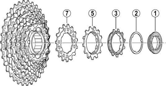 Shimano klinge 13 tanns til kassett CS-M750AS pos. 2