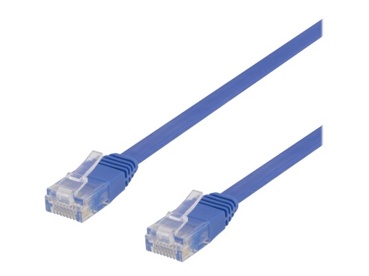 Deltaco Cat6 10m Flat Koblingskabel RJ-45 Hann-Hann U/UTP Blå