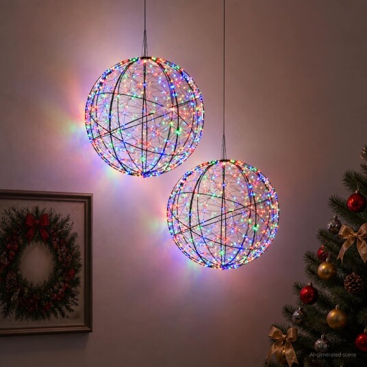 vidaXL Julefiniallys 2 stk. 1900 LED-lys Flerfarget