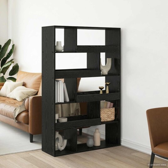 vidaXL Bokhylle Svart eik 100 x 33 x 156,5 cm Konstruert tre