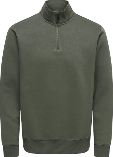 ONLY & SONS Onsceres Half Zip Sweat Noos Khaki green S