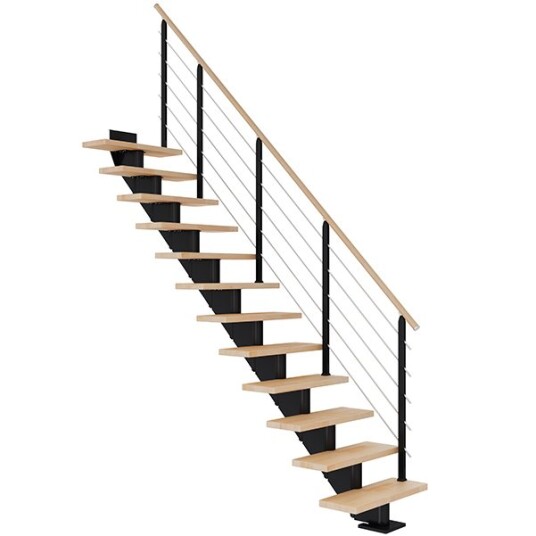Dolle Hamburg Rett Trapp Svart-design-oljet Bøk-75-13 - Loddrett Høyde 259 301 Cm Dolle Hamburg Rett Trapp Svart-design-oljet Bøk-75-13 - Loddrett Høyde 259 301 Cm