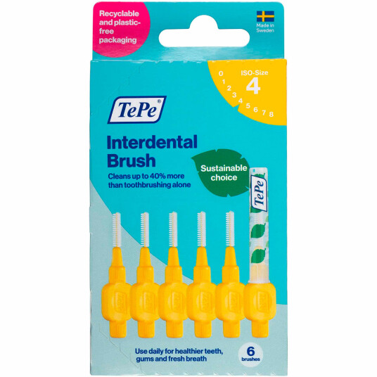 TePe Interdentalbørster Original 6 pcs. Gul 0,7 mm. ISO 4