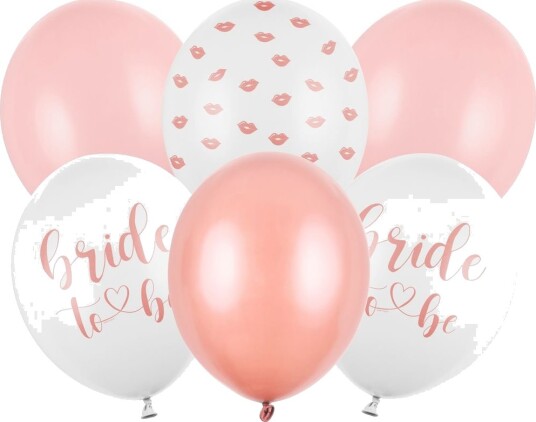 Partydeco 6 stk 30 cm Ballonger Bride to Be Ballongbukett