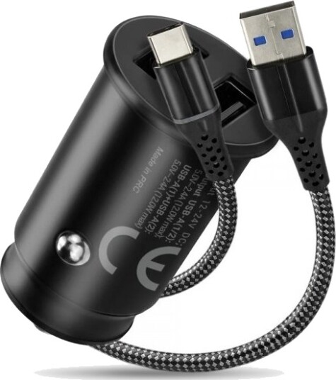 Everactive Billader CC-25C 2Xusb-A 12W + Kabel Usb-C Svart Everactive Billader CC-25C 2Xusb-A 12W + Kabel Usb-C Svart