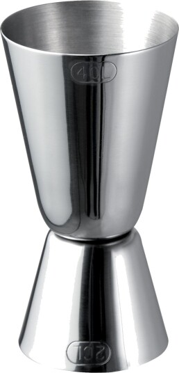 APS Måleglass Cocktail dobbelt; 40 ml, 4x8.5 cm (ØxH); Sølvfarge