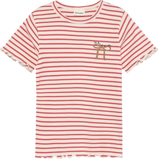 Minymo T Shirt Ss Rib Pink 92 Minymo T Shirt Ss Rib Pink 92