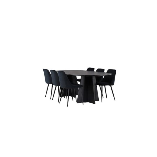 Venture Home Spisegruppe Venture Home Bootcut med 6 stk Night Stoler GR23779