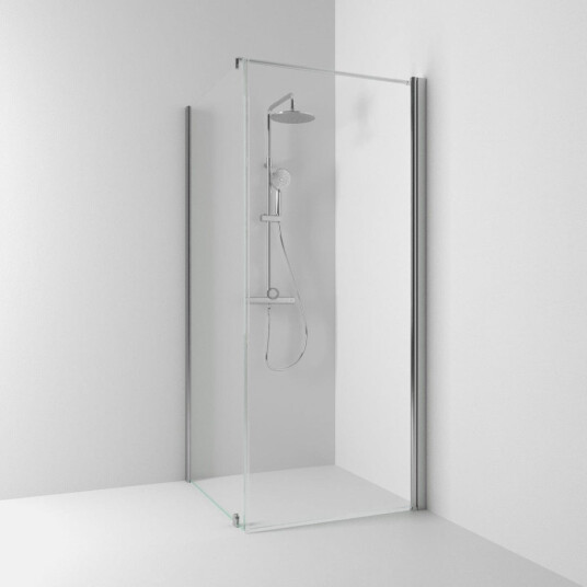 Svedbergs Skoga Kombi Rett Dusjhjørne Matt Aluminium / 70x80cm Klart Glass