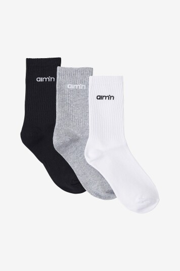 Aim'n Sokker Aim'n Logo Socks 3 pakning Beige Aim'n Sokker Aim'n Logo Socks 3 pakning Beige