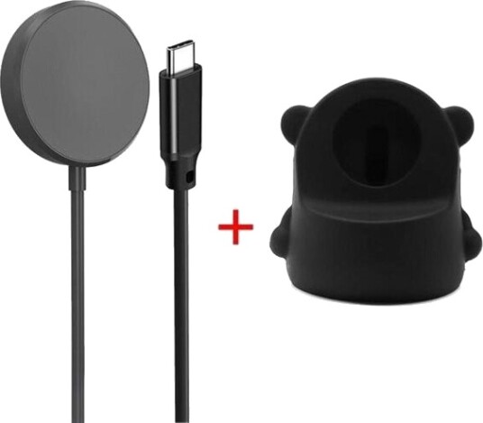 Ladeplate med stativ for Samsung Galaxy Watch 8 / Ultra 2025 / 7 / 6 / 5 Svart
