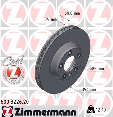 Bremseskive ZIMMERMANN 600.3226.20 Bremseskive ZIMMERMANN 600.3226.20
