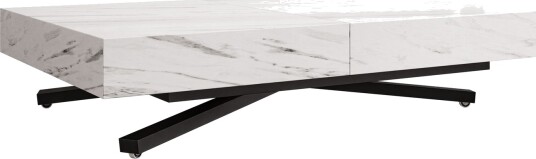Avendi uttrekkbart sofabord 200 cm - svart, hvit marmor