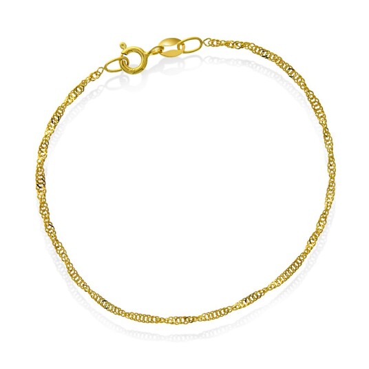 Singapore armbånd i forgylt 925 sølv 1,85 mm, 19 cm