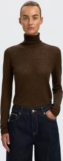 Selected Femme Vendy Wool Long Sleeve Knit Roll Neck Brun XS
