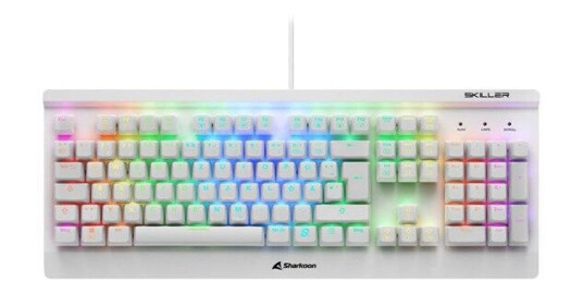 Sharkoon Skiller SGK3 - keyboard - QWERTZ - German - white - Tastatur - Tysk - Hvit Sharkoon Skiller SGK3 - keyboard - QWERTZ - German - white - Tastatur - Tysk - Hvit