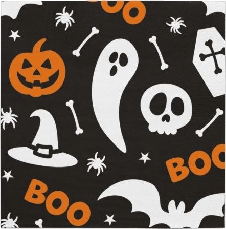 Halloween Boo Servietter 20 Stk Halloween Boo Servietter 20 Stk