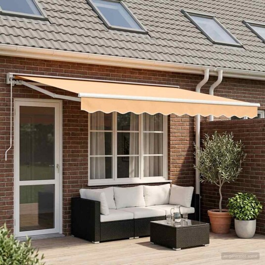 Manuell utskiftbar markise sand 4 × 3,5 m