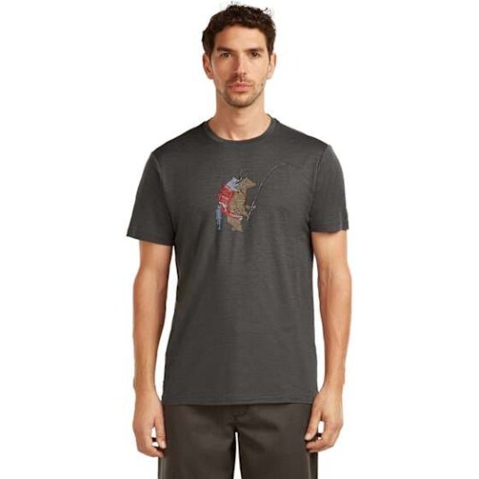 Icebreaker Mer 150 Tech Lite SS Tee Bear Catch Herre Obsidian XL
