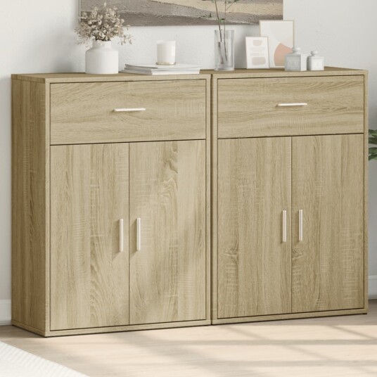 Skjenker 2 sonoma eik 60x30x84 cm konstruert tre