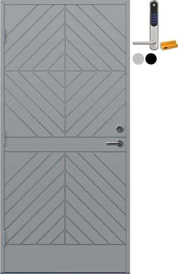 Ytterdør Bygg1 Tinn med Yale Doorman Classic Home
