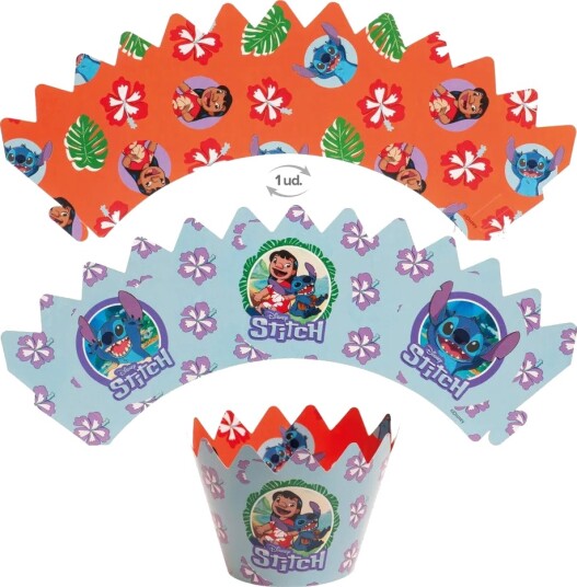 Stitch Wrappere Til Muffinsformer Med Toppere 12 Stk | Slikkepott.No