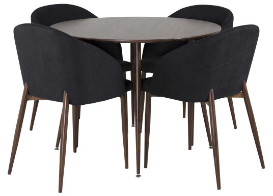 Venture Design Plaza & Arch spisegruppe Brun/svart 4 st stoler & bord 100 cm