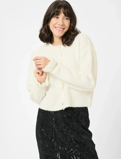Kaffe Kacourson Knit Cardigan - White - XL