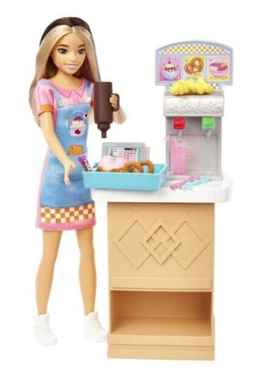 Barbie Skipper Doll and Snack Bar Playset With Color-Change Feature Accessories First Jobs