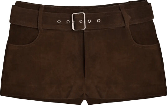 OW Collection Zade Mini Shorts Brown XS