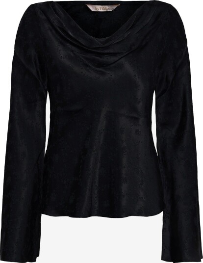 by Ti Mo Jacquard Drape Top BLACK L
